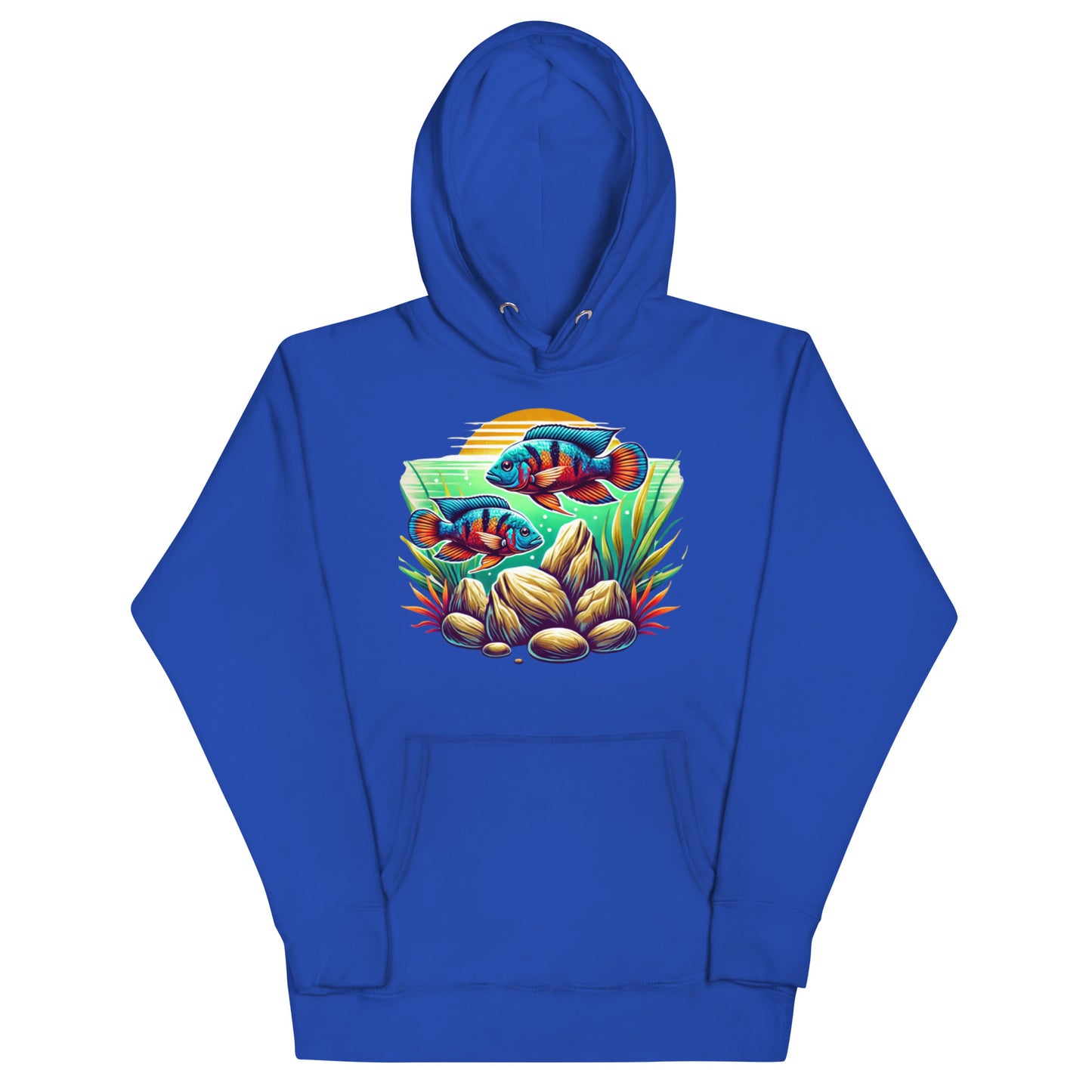 Vibrant Peacock Cichlid Art Hoodie