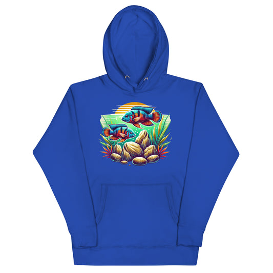 Vibrant Peacock Cichlid Art Hoodie