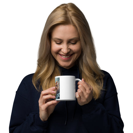 White glossy mug